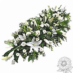 White &amp; Green Coffin Spray